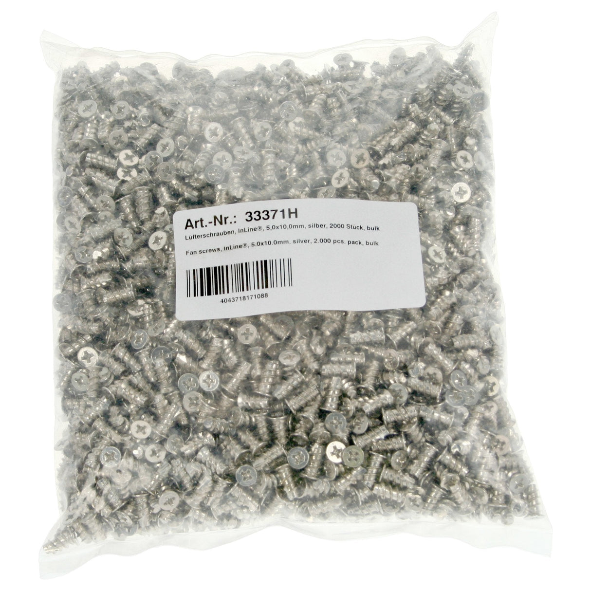 Tornillos De Ventilador Inline 5,0x10,0 Mm Niquelados 2.000 Uds