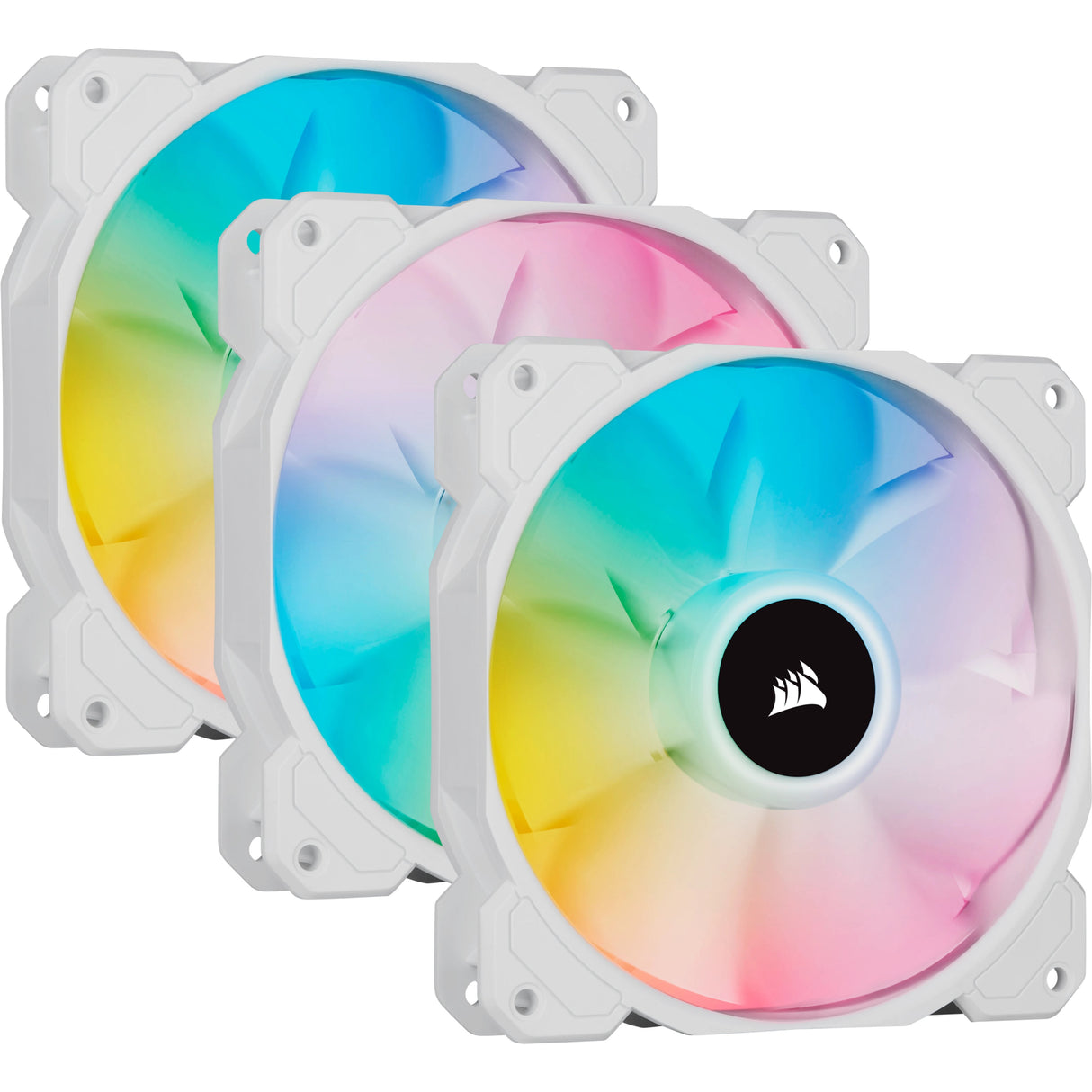 EAN 0840006637776 - Corsair SP120 RGB ELITE Carcasa del ordenador Ventilador 12 cm Blanco 3 pieza(s) imagen 1