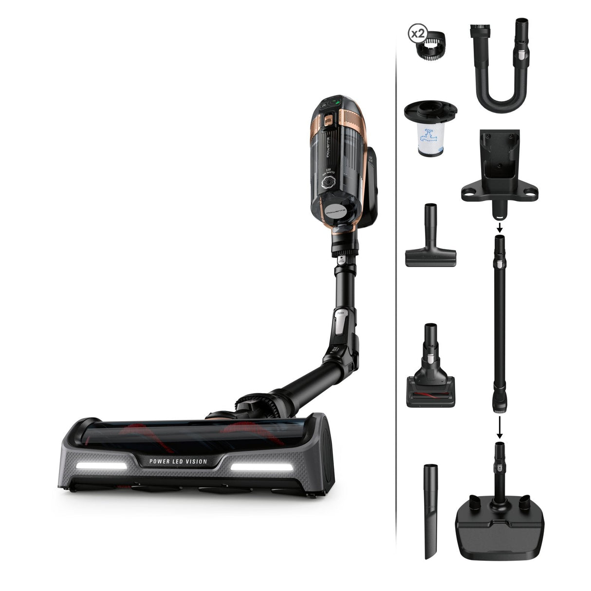 EAN 3221616034303 - Rowenta X-Force RH99F1 Aspiradora escoba 2 en 1 Batería Secar HEPA Sin bolsa 0,9 L Negro, Gris imagen 1
