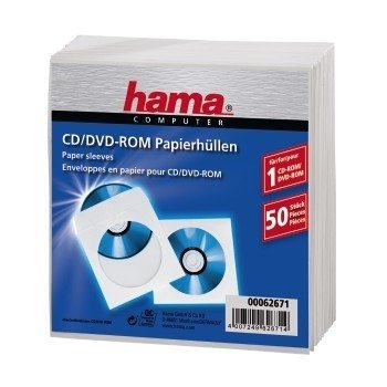 1x50 Fundas De Papel Hama Cd/Dvd Blanco 62671