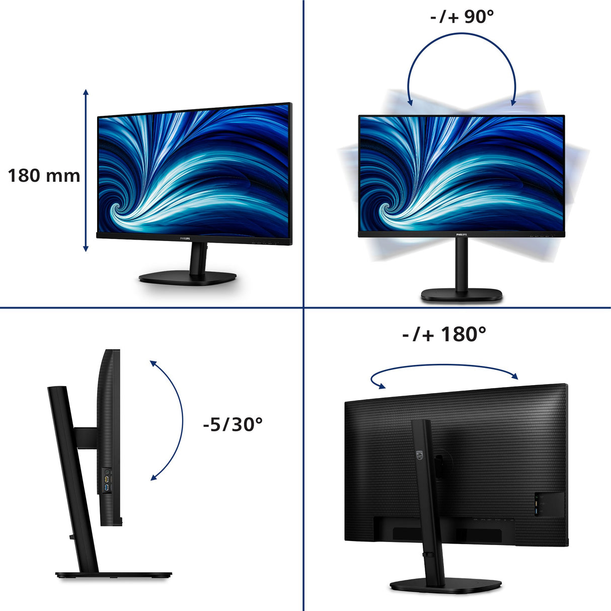 EAN 8721038004403 - Philips 32B2U3601/00 pantalla para PC 80 cm (31.5") 2560 x 1440 Pixeles Quad HD LCD Negro imagen 4