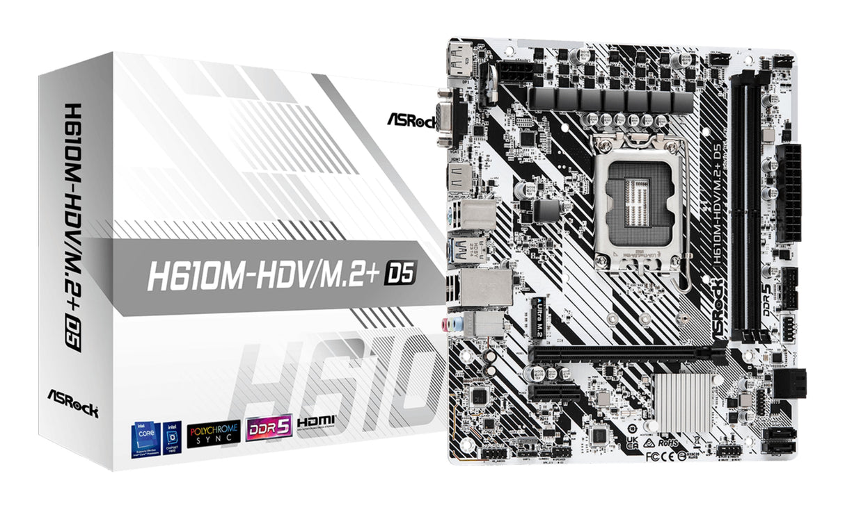 EAN 4710483943478 - Asrock H610M-HDV/M.2+ D5 Intel H610 LGA 1700 micro ATX imagen 1