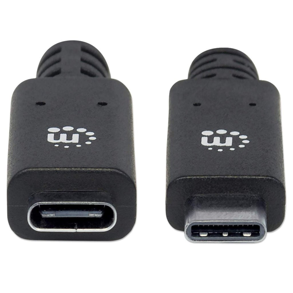 Manhattan Cable De Extensión Usb Tipo C Usb 3.2 Gen 2, Tipo C Macho A Tipo C Hembra, 10 Gbps, 5 A, 50 Cm Negro