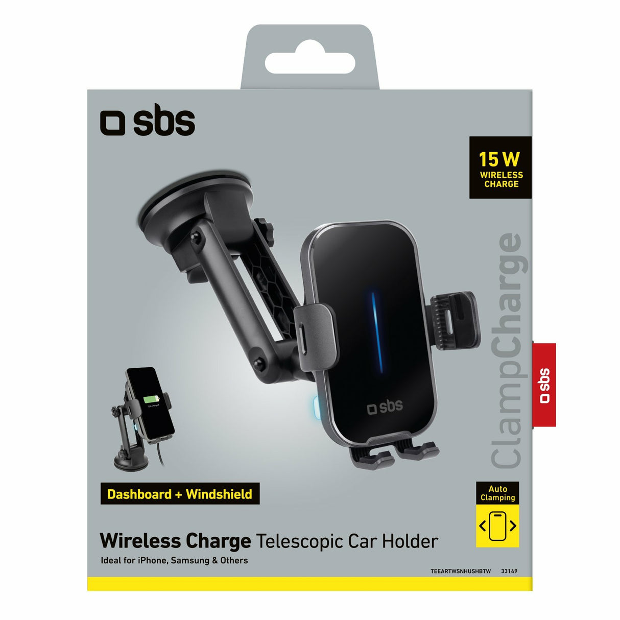 EAN 8018417445224 - SBS TESUPEXTWIR15W soporte Soporte activo para teléfono móvil Teléfono móvil/smartphone Negro imagen 6