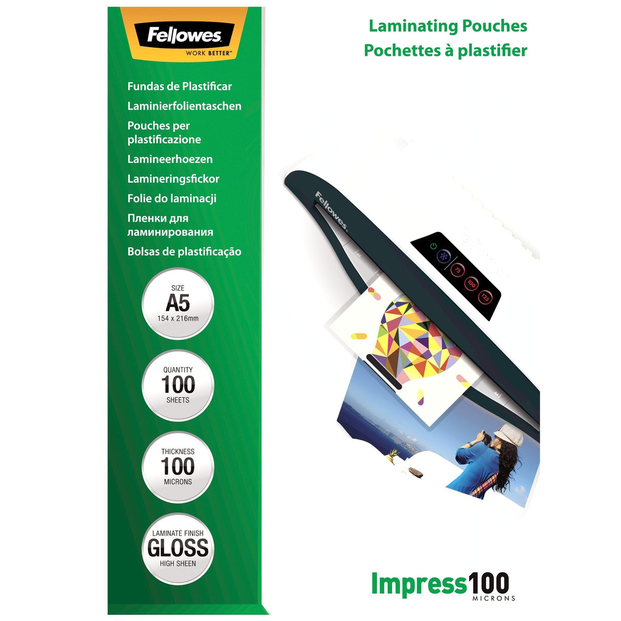 EAN 0077511535109 - Fellowes 5351002 plastificador 100 pieza(s) imagen 1
