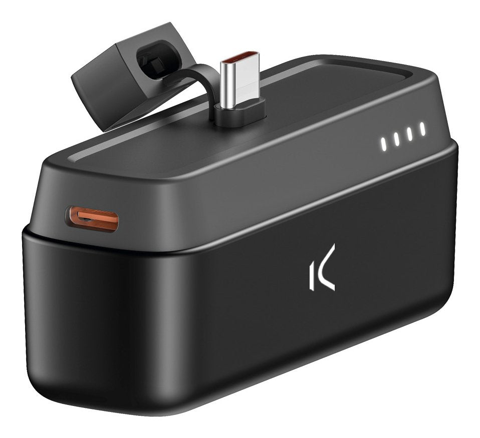 Ksix Powerbank Mini Con Stand 4800mah 10w + Cable Usb-A A Usb-C - Color Negro