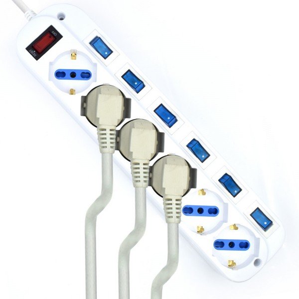 EAN 8054392613098 - Ewent EW3932-5M limitador de tensión Blanco 6 salidas AC imagen 4