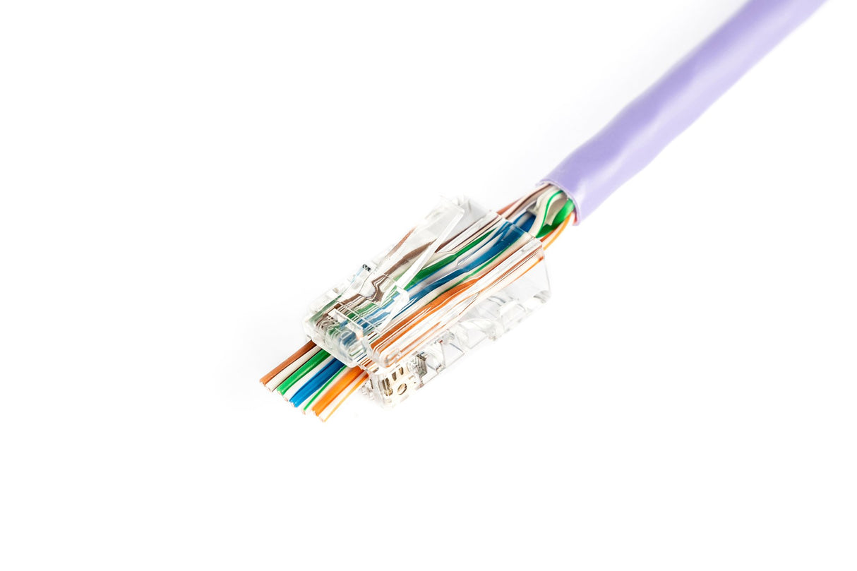 Conector Rj45 (8p8c) Przelotowy, Kat.5e, Nieblindado, Awg 26-24, Opakowanie 100 Unidades