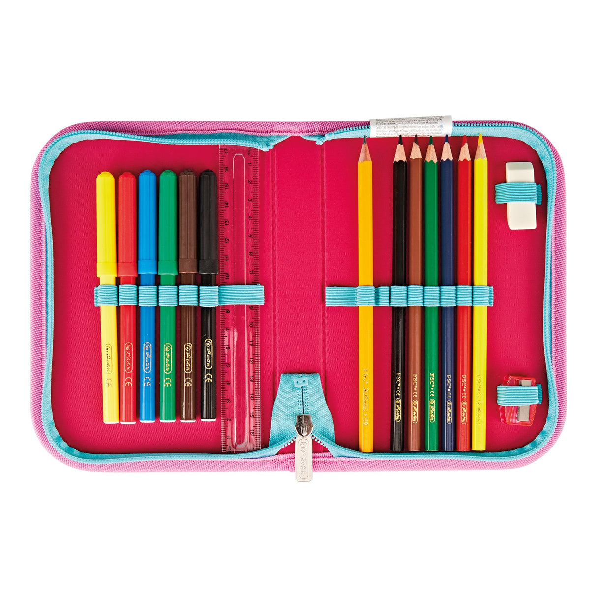 EAN 4008110344539 - Herlitz SoftLight Plus GreenLine Pink Bubbles juego de mochila escolar Chica Poliéster Azul, Rosa imagen 2