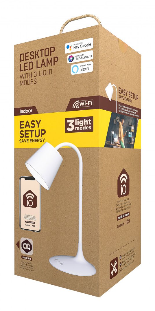 Lampara Sobremesa Muvit Io Wifi Blancos