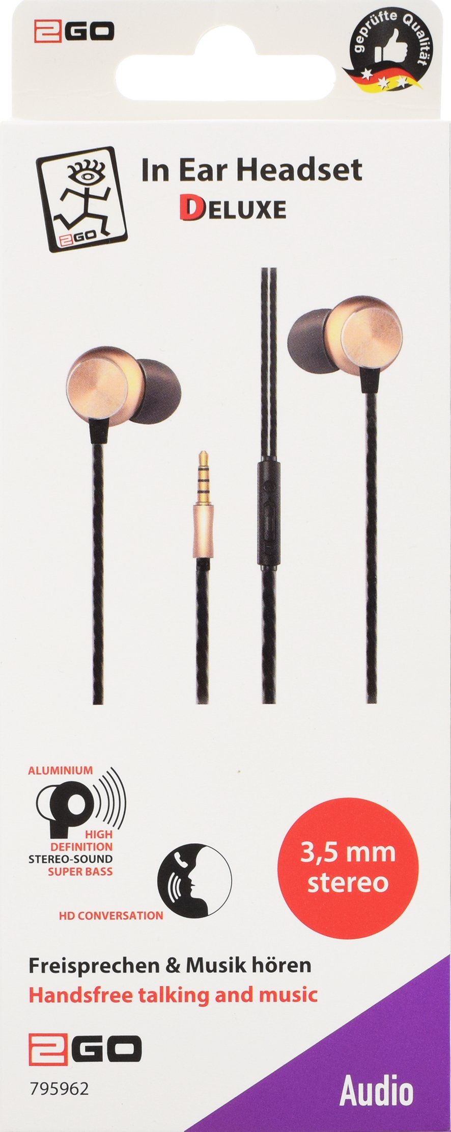 2go In-Ear Mereo-Auriculares "Deluxe" - Gold