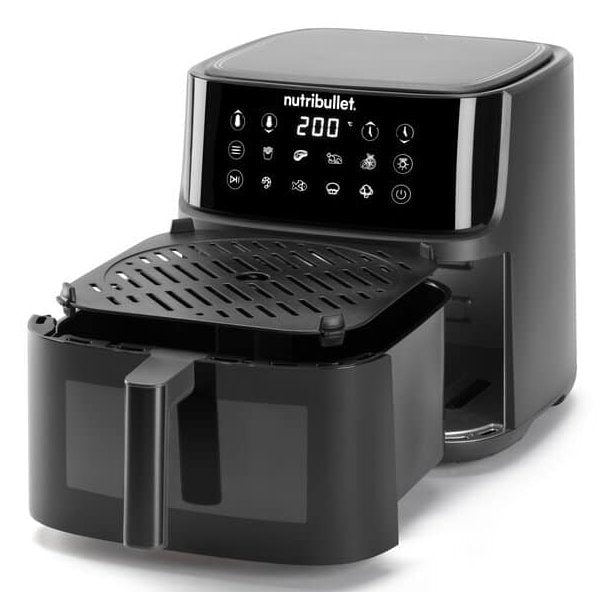 Freidora Nutribullet Air Visión De Crisplita Negro/Plata, 2,000 Vatios, Canasta 8 Litros, Con Ventana De Visualización 0c12500004