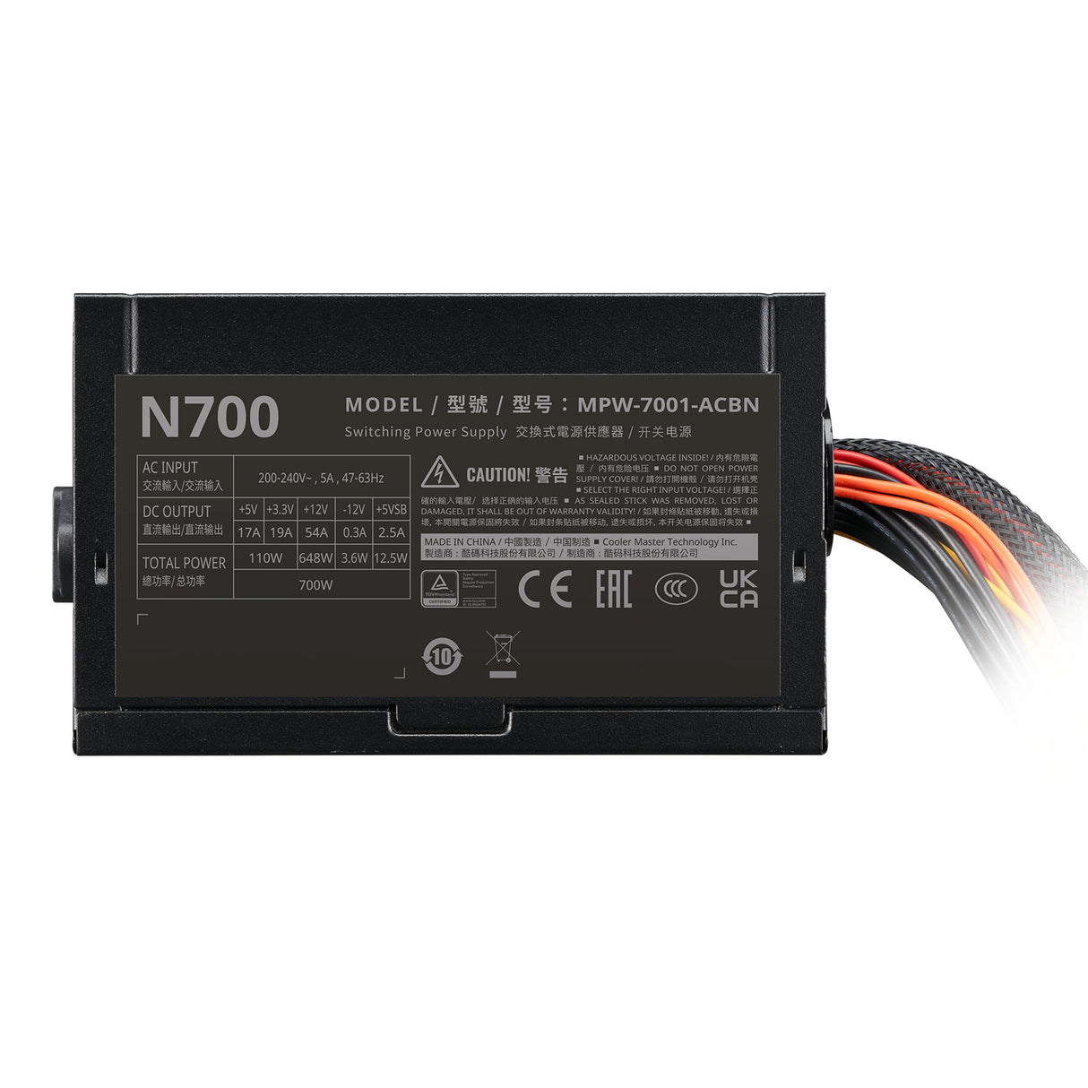 Cooler Master Elite Nex 230v 700 Unidad De Fuente De Alimentación 700 W 24-Pin Atx Atx Negro