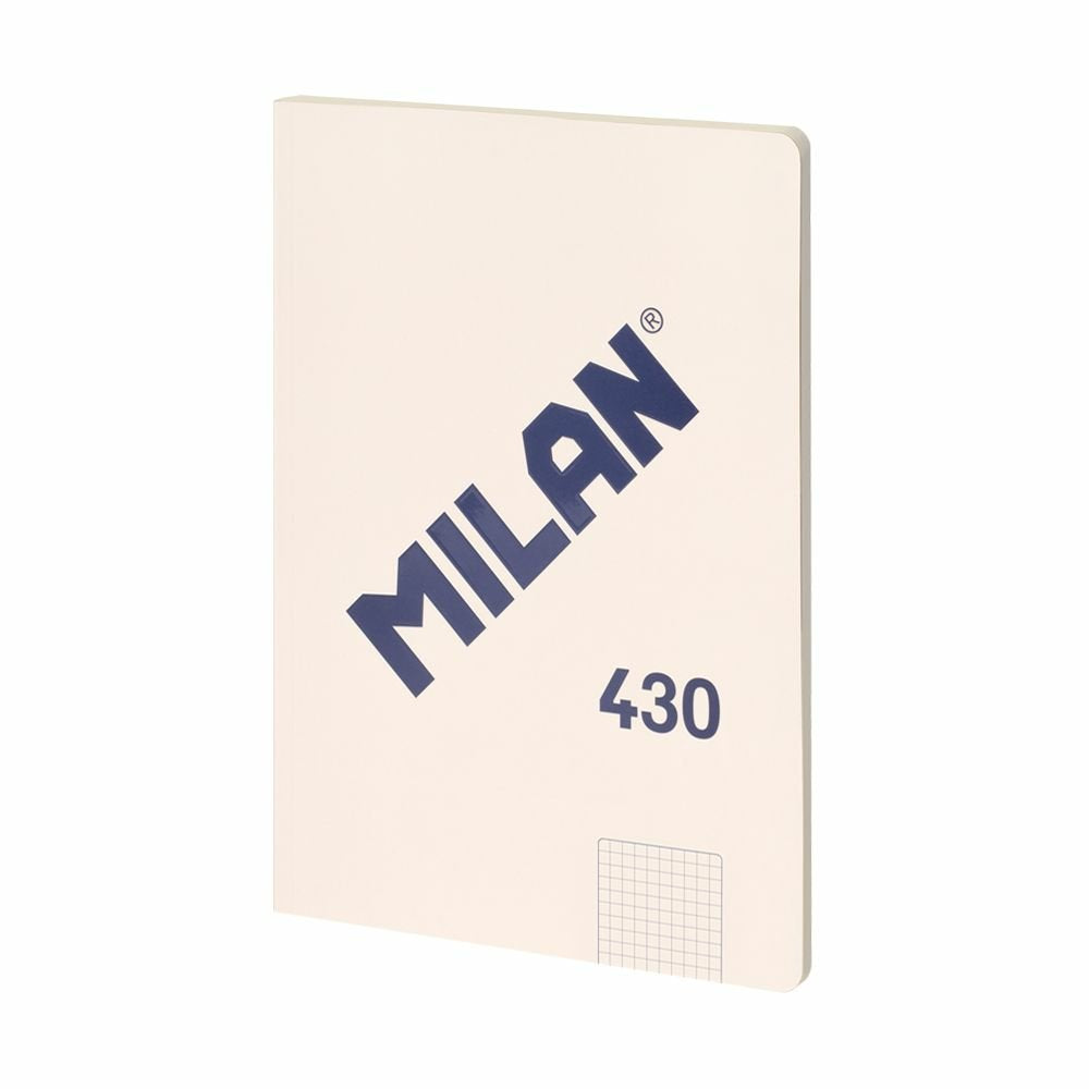Milan Libreta Encolada Formato A4 Cuadricula 5x5mm - 48 Hojas De 95 Gr/M2 - Microperforado - Tapa Blanda - Color Beige