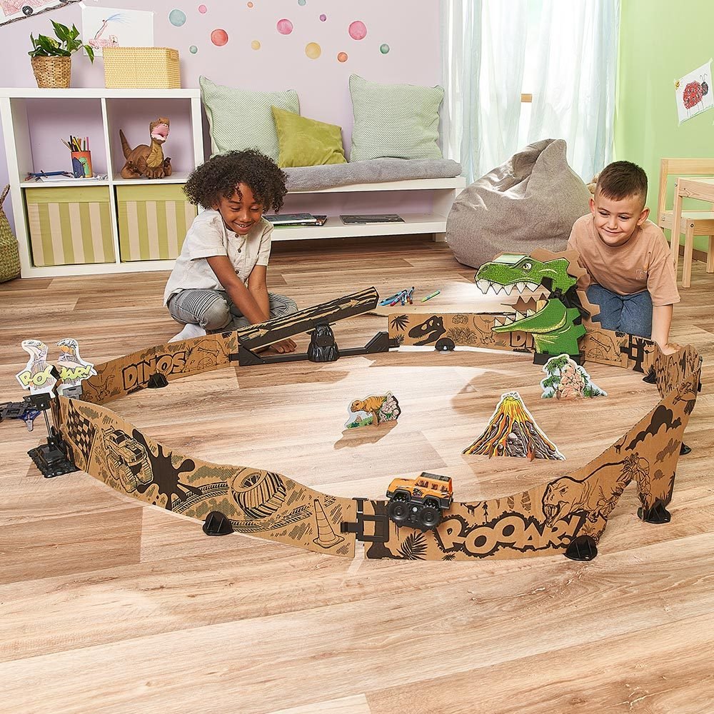 Vtech Car Board Racers-Dino Adventure Set, Ferrocarril 80-563304