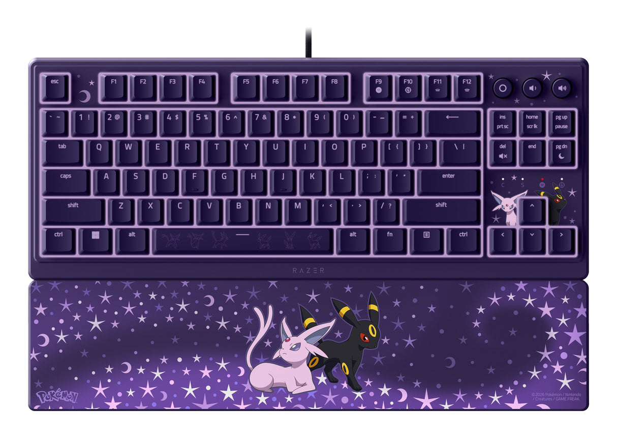 Razer Ornata V3 Tenkeyless Espeon & Umbreon Edition Teclado Juego Usb Púrpura