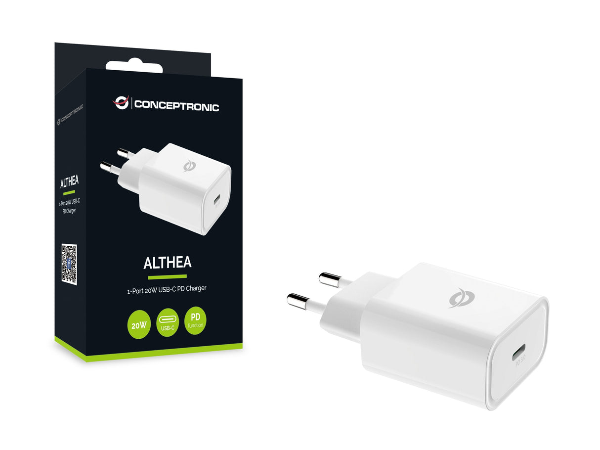 Cargador De Pared Quick Charge   Pd Usb-C Conceptronic Althea 20w