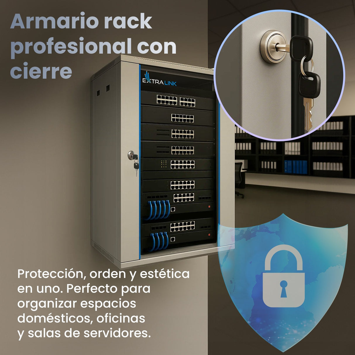 Armario Para Montaje En Rack Extralink 18u 600x450 Gris