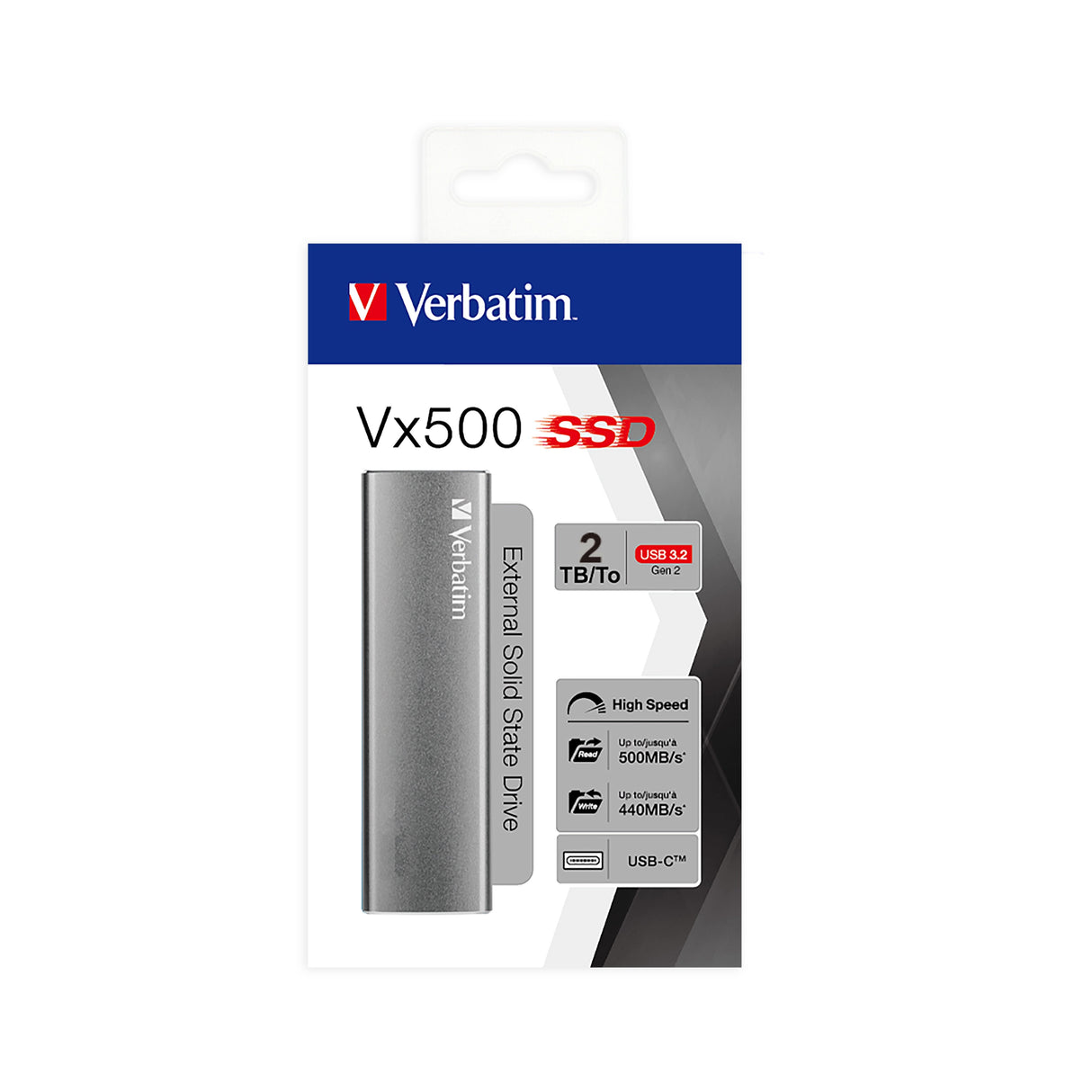 EAN 0023942474548 - Verbatim Vx500 2 TB USB Tipo C 3.2 Gen 2 (3.1 Gen 2) Plata imagen 3