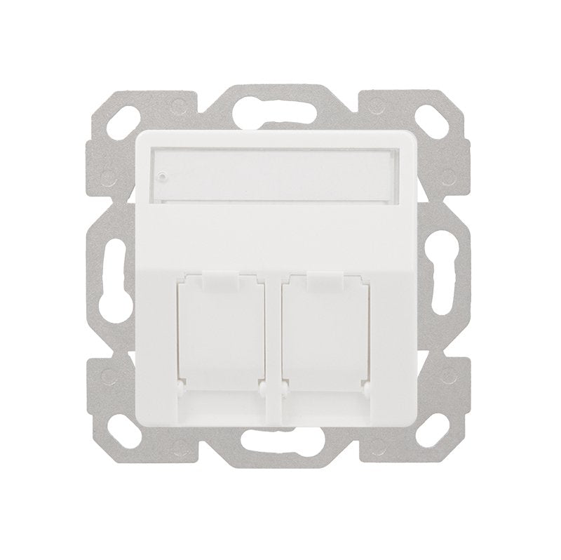 Logilink Keystone Faceplate For 2 Modules, Projecting, Up 50, Blanco Puro