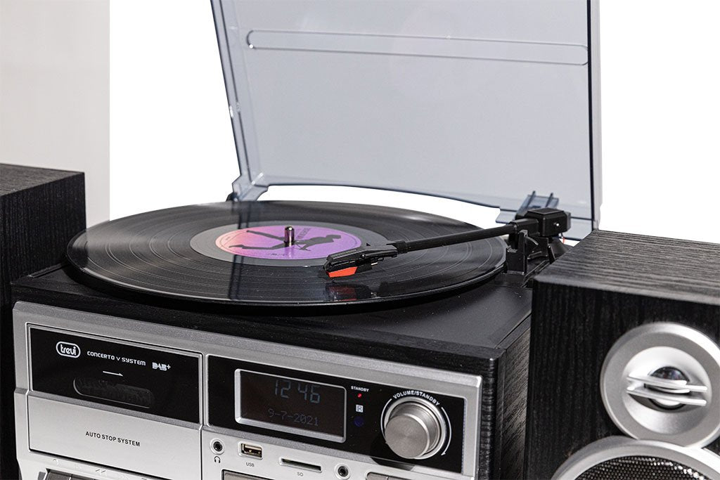 Trevi Tt 1072 Tocadiscos De Tracción Directa Negro, Plata Semiautomático