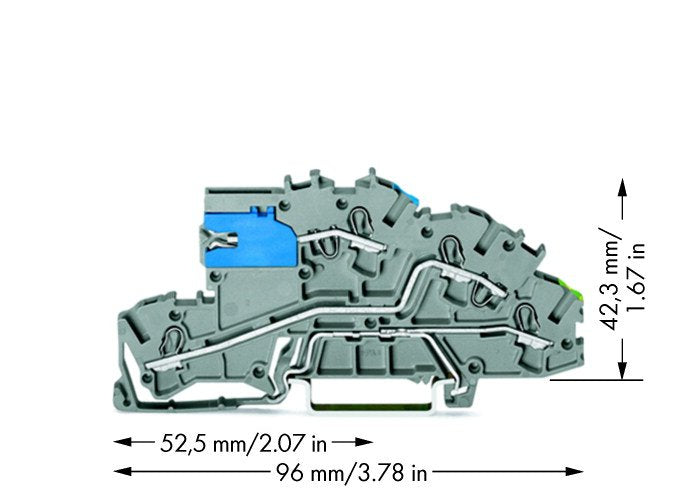 Wago 2003-7641 Installationsetagen- Klemme,Mit N-Trennschlitten,Nt L Pe,Grau