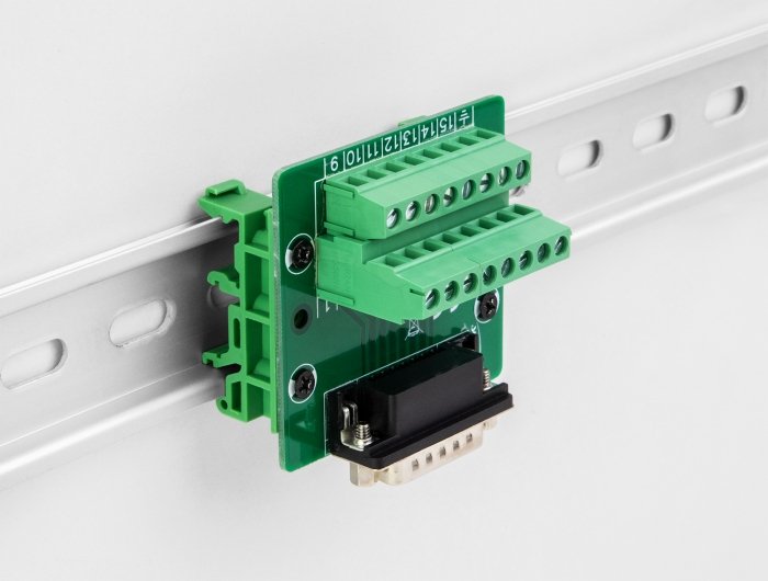 D-Sub 15 Pin Buchse Zu 16 Pin Terminalblock Für Hutschiene
