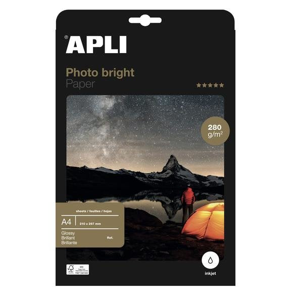 Apli Papel Fotografico Photobright A4 280g 60 Hojas