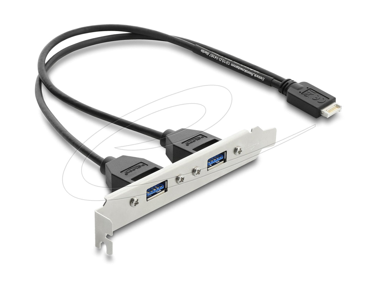 Usb Typ-E Key B Stecker Zu 2 X Usb 5 Gbps Typ-A Buchse Mit Slotblech Anschlusscable 35,5 Cm
