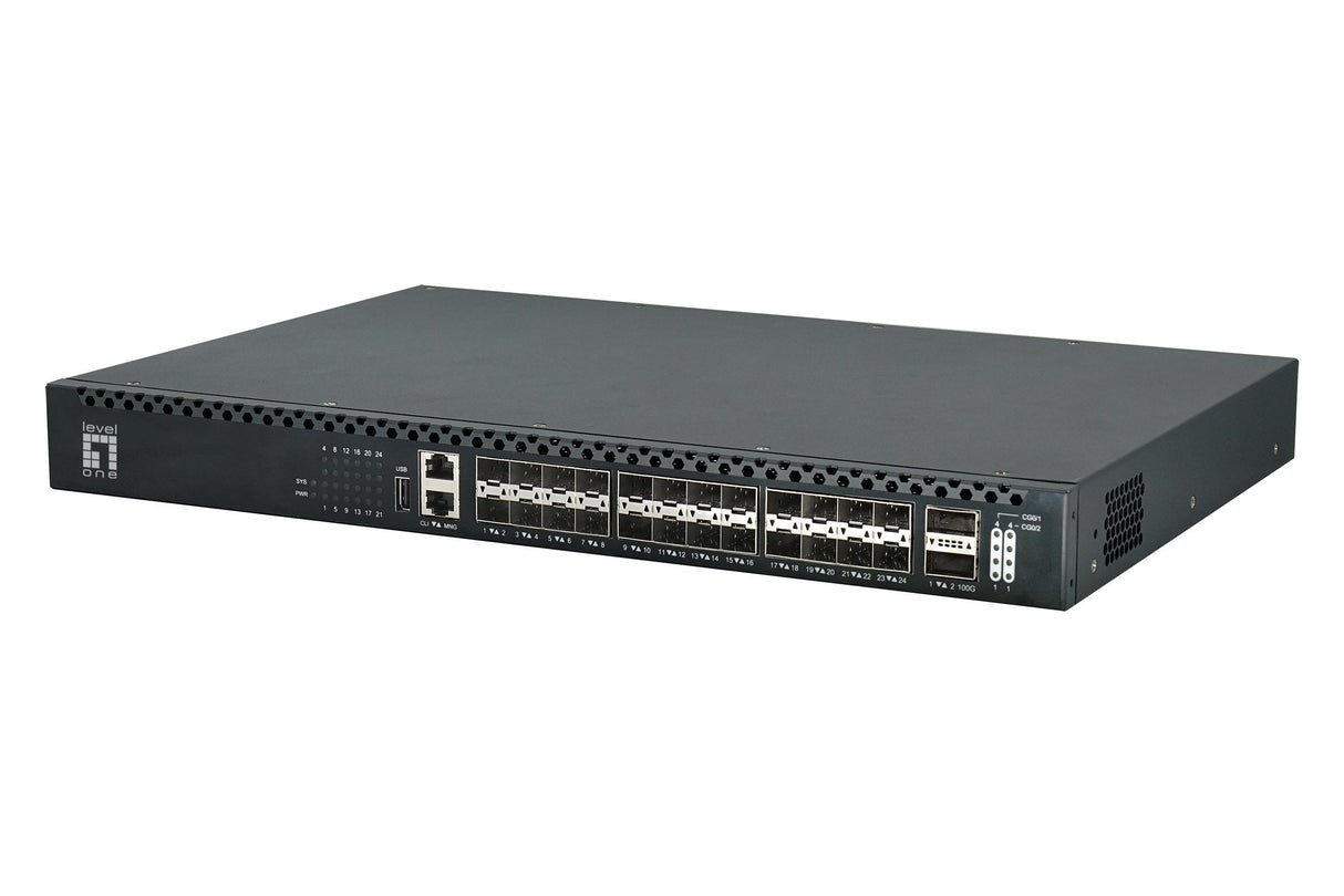 Levelone Switch 26x Ge Xqs-3126 2x40 100gbe 19" 185w 24xpoe