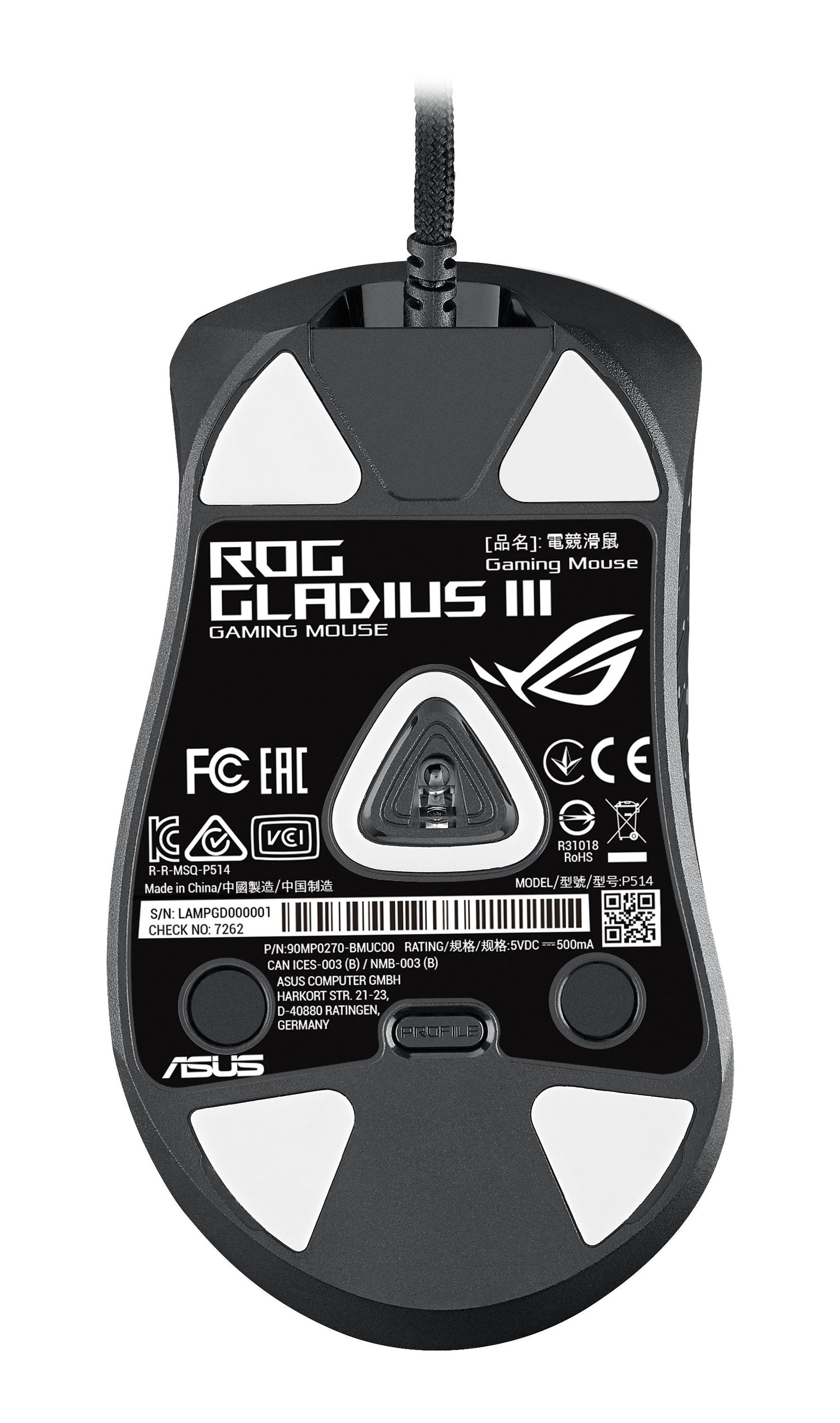 Asus Rog Gladius Iii Ratón Mano Derecha Usb Tipo A Óptico 19000 Dpi