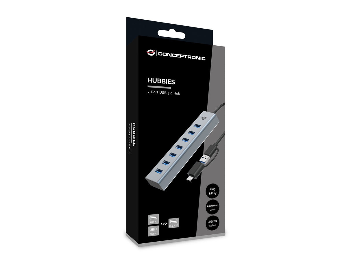 EAN 4015867238301 - Conceptronic HUBBIES21G hub de interfaz USB 3.2 Gen 1 (3.1 Gen 1) Type-A 5000 Mbit/s Gris imagen 4