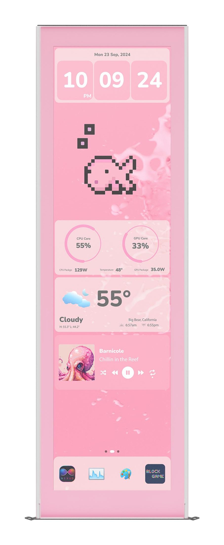 Hyte Y70 Actualización De Pantalla Táctil Leche De Fresa 36,8 Cm (14,5 Pulgadas), Rosa, Pantalla Táctil De 14,5 Pulgadas Acc-Hyte-Lk-Y7tti-Sm