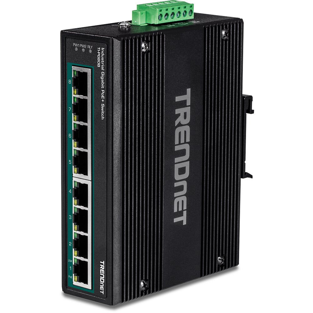 Trendnet Ti-Pg80b Switch 8 Puertos Industrial Gigabit Poe+ Din-Rail (24-56v)