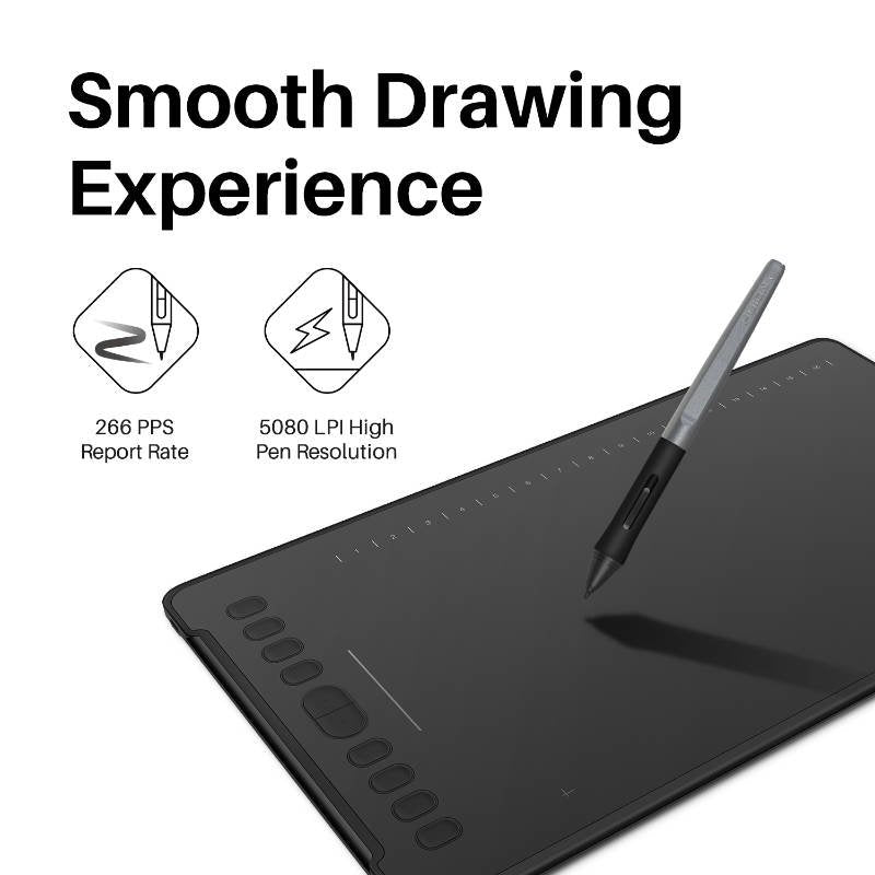 EAN 6930444801250 - HUION H1161 tableta digitalizadora Negro 5080 líneas por pulgada 279,4 x 174,6 mm USB imagen 3