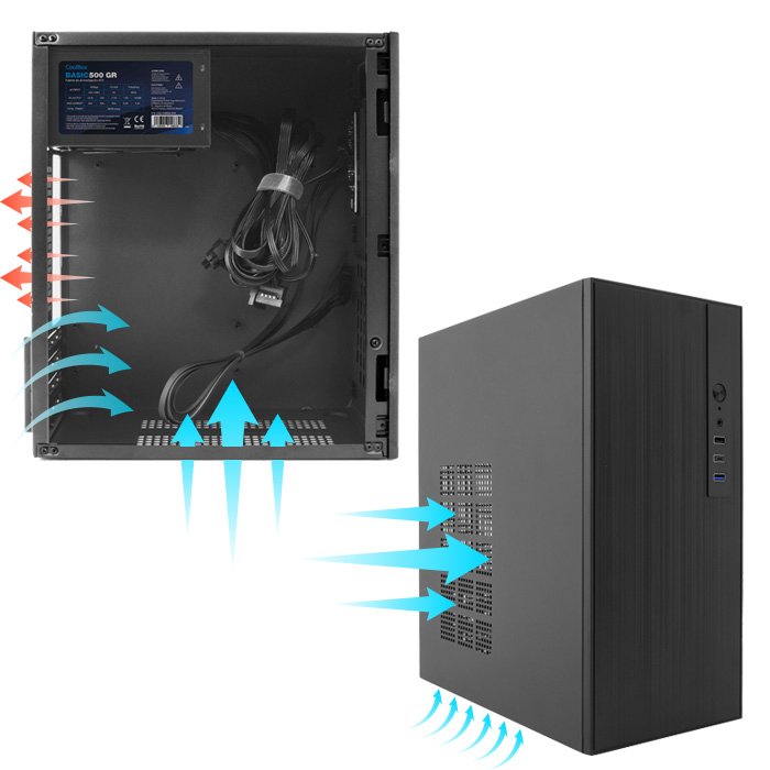 Coolbox Caja Matx M460 Usb-C 3.2 Gen1 Con Fuente Basic500 W