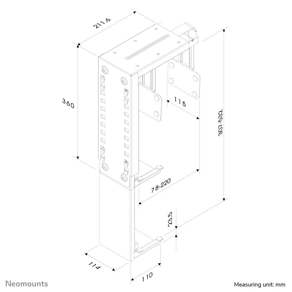 EAN 8717371442200 - Neomounts CPU-D100BLACK soporte de CPU Soporte de CPU para instalación en escritorio Negro imagen 3