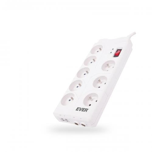 EAN 5907683602345 - Ever T/LZ05-HOM019/0000 unidad de distribución de energía (PDU) 8 salidas AC Blanco imagen 1