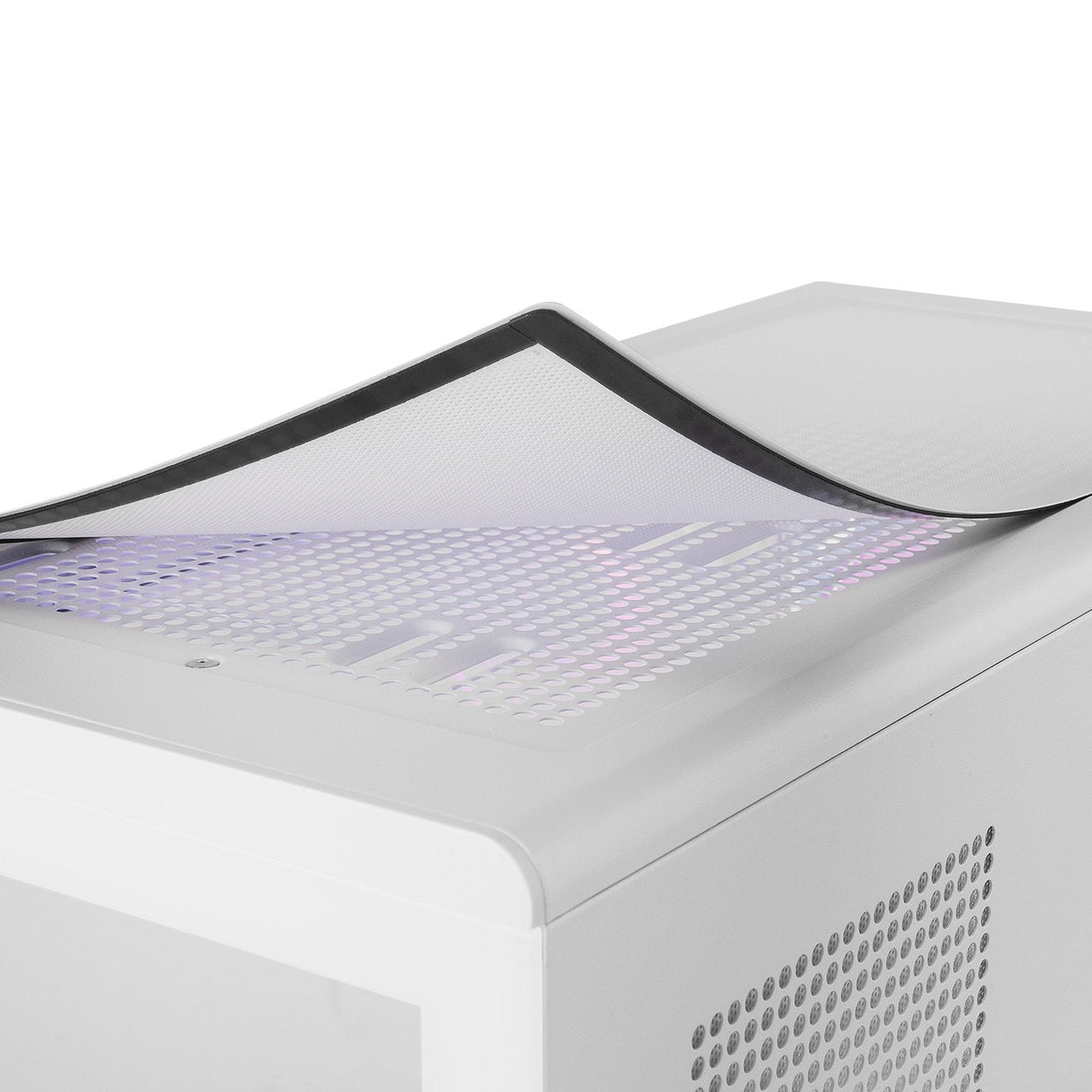 Caja Nox Semitorre Frameless Hummer Signal Argb Blanca Usb Type C