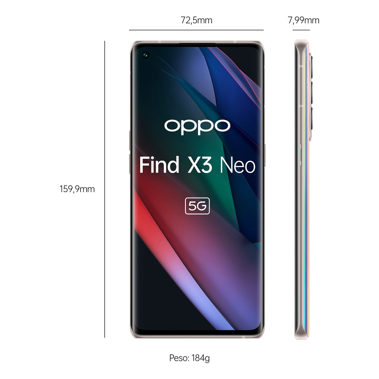 Smartphone Oppo Find X3 Neo 5g 12gb 256gb Silver