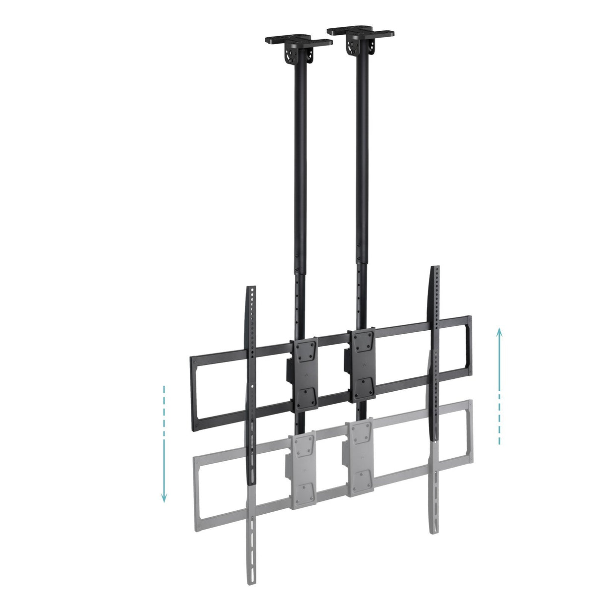 Soporte Techo Doble Mastil Pantallas 60-120" Negro