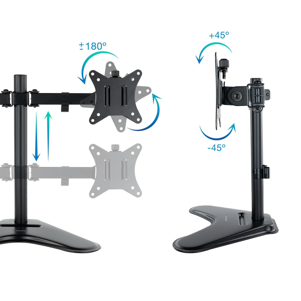 Tooq Soporte De Mesa Con Brazos Articulados Para 2 Monitores De 17"-32" - Giratorio E Inclinable - Peso Max 9kg X Brazo