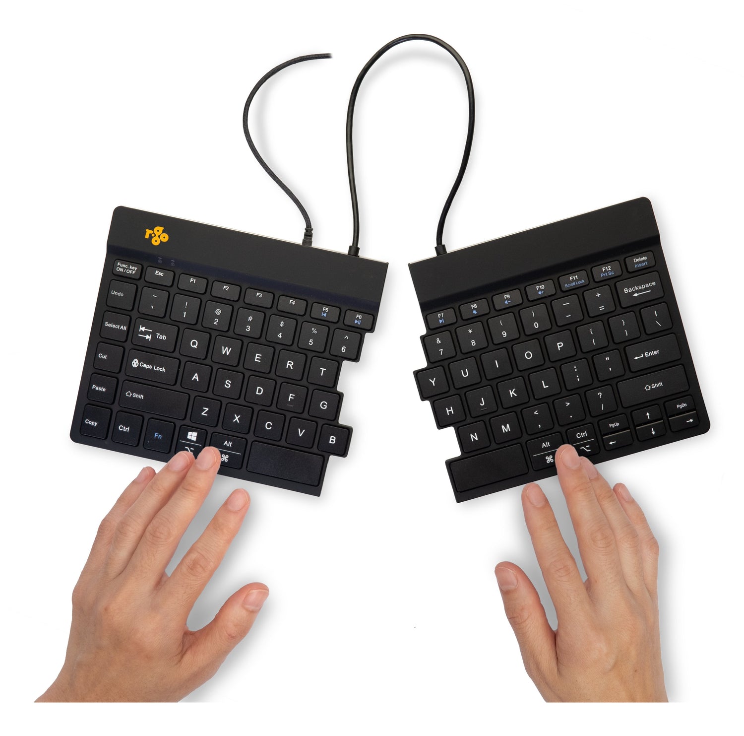 Teclado Ingles R-Go Tools Split R-Go Ergonómico, Qwerty (Us), Negro, Cableada