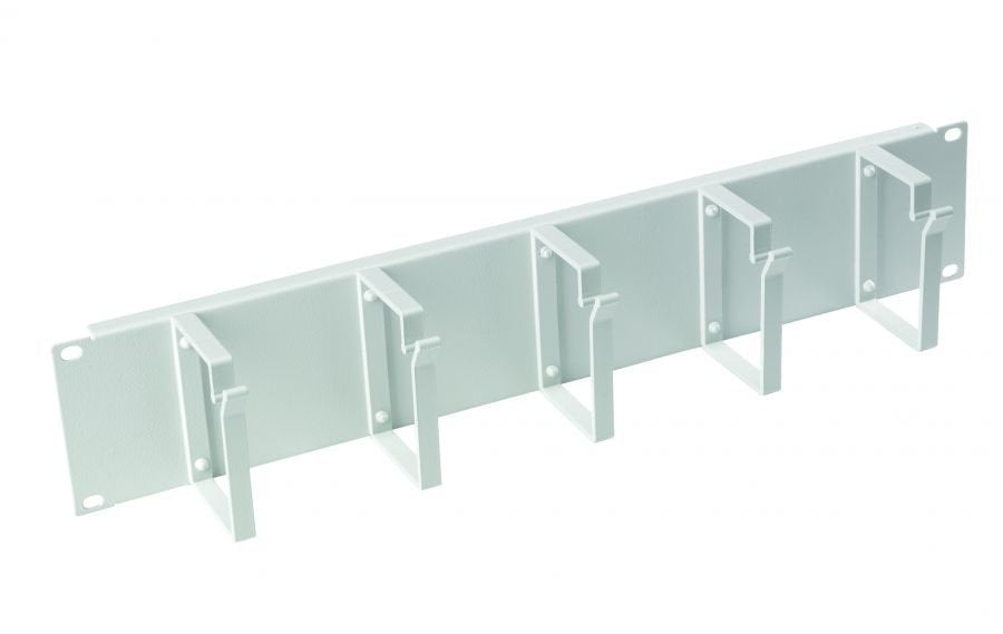 1u 19" Cable Organizer Panel, 5 Hook White