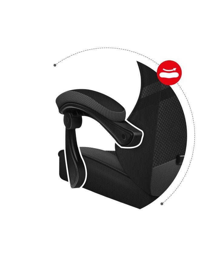 EAN 5903796013153 - Huzaro FORCE 4.4 CARBON Silla para videojuegos de PC Asiento (de seguridad) de butaca Negro, Carbono imagen 8