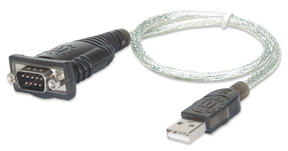 EAN 0766623205146 - Manhattan 205146 cable de serie Negro, Transparente 0,45 m USB tipo A D-Sub (DB-9) imagen 1