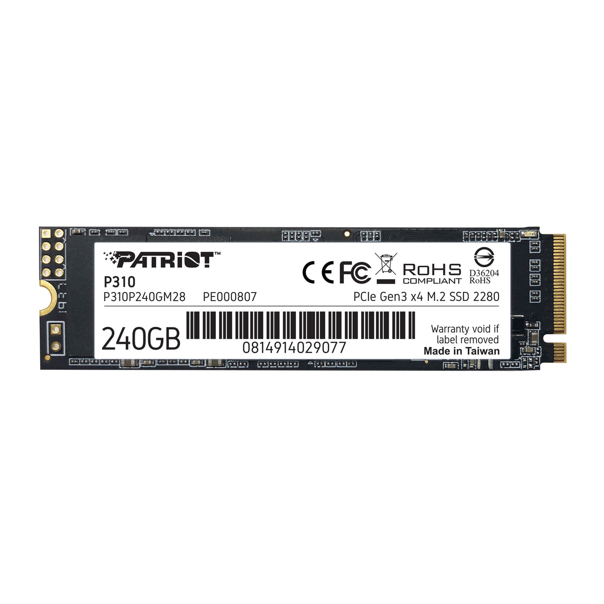 EAN 0814914029077 - Patriot Memory P310 240 GB M.2 PCI Express 3.0 NVMe imagen 1