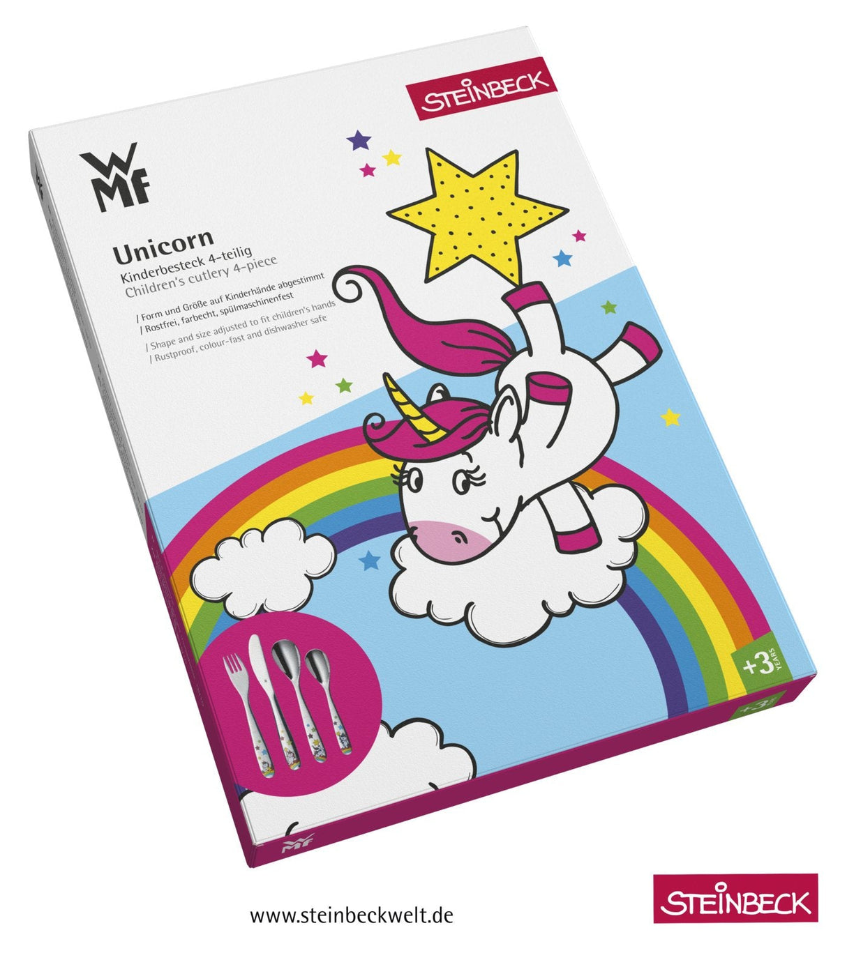 Wmf 1286056040 Einhorn Kinderbesteck Set 4-Teilig