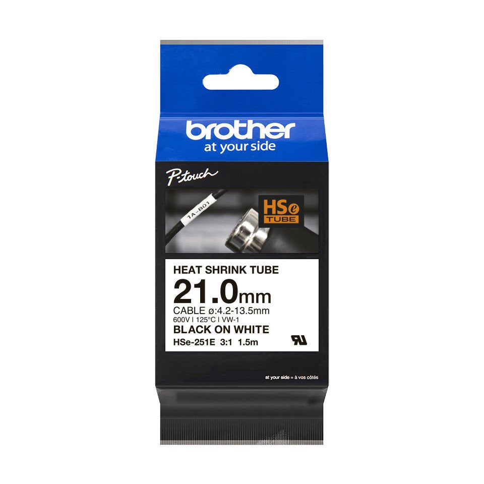 EAN 8412688550883 - Brother HSE-251E cinta para impresora de etiquetas Negro sobre blanco imagen 1