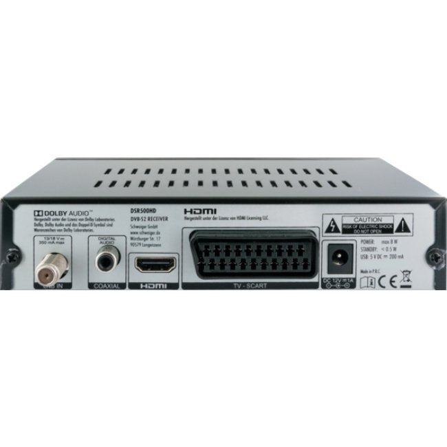 EAN 4004005023329 - Schwaiger DSR500HD descodificador para televisor Cable Full HD Negro imagen 4